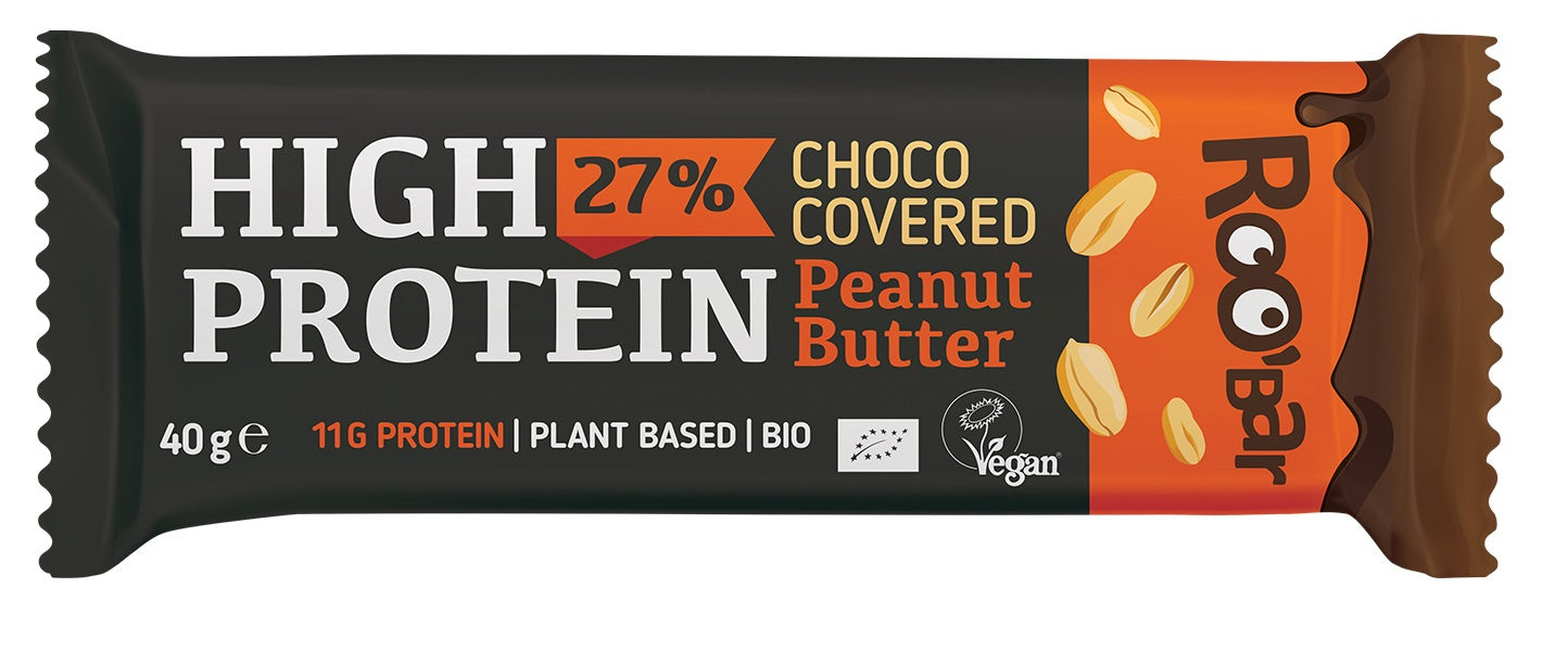 Baton Proteinowy z Orzeszkami Ziemnymi w Polewie Czekoladowej Bezglutenowy BIO 40 g