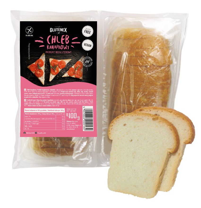 Chleb Kanapkowy Krojony Bezglutenowy (2 Szt.) 400 g