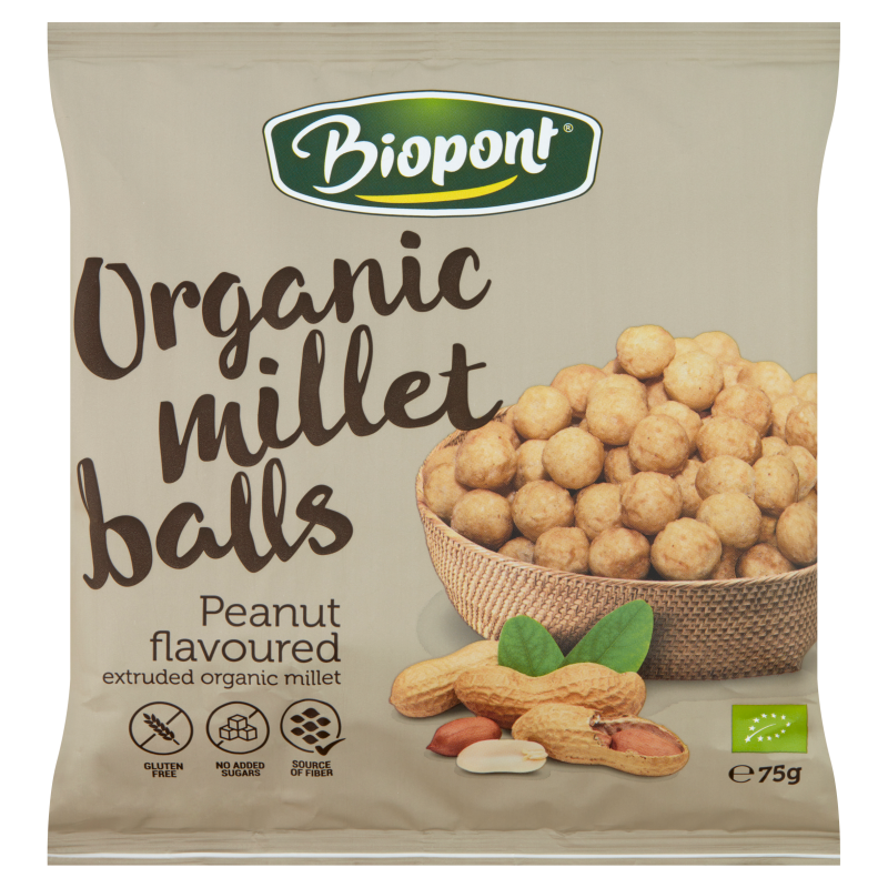 Chrupki Jaglane z Orzeszkami Ziemnymi Prażonymi Bezglutenowe BIO (12 szt x 75 g)