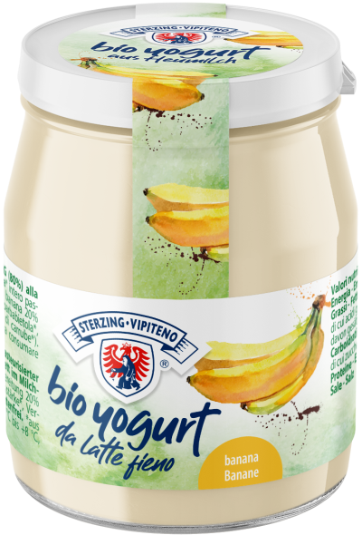 Jogurt Bananowy z Mleka Siennego Bezglutenowy BIO (Słoik) - Sterzing (3 szt x 150 g)