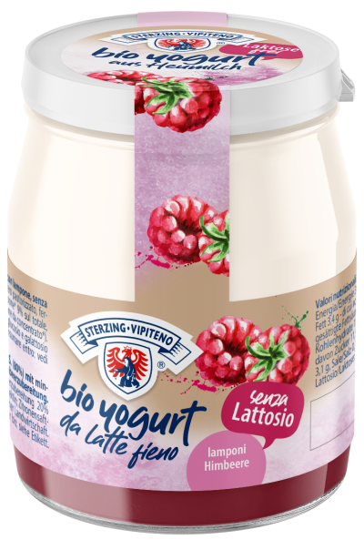 Jogurt Malinowy z Mleka Siennego Bezglutenowy BIO (Słoik) - Sterzing (3 szt x 150 g)