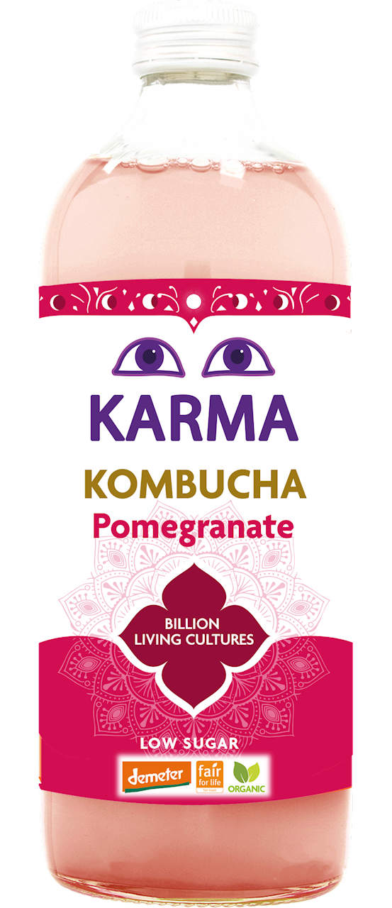Kombucha z Granatem Niska Zawartość Cukrów Fair For Life Demeter BIO 1 l
