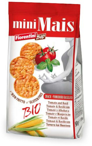 Krążki Kukurydziane z Pomidorami i Bazylią Bezglutenowe BIO (6 szt x 50 g)