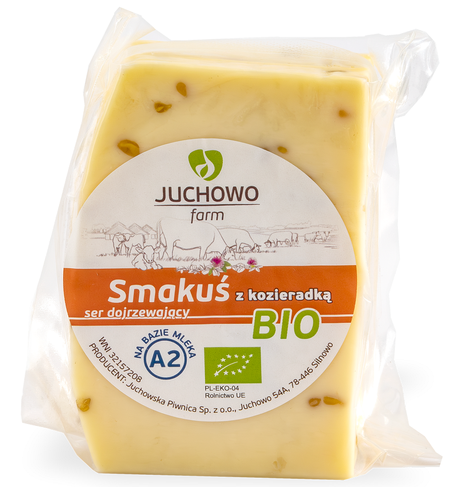 Ser Żółty Dojrzewający z Kozieradką Smakuś z Mleka A2 BIO (Około 0,30 kg)