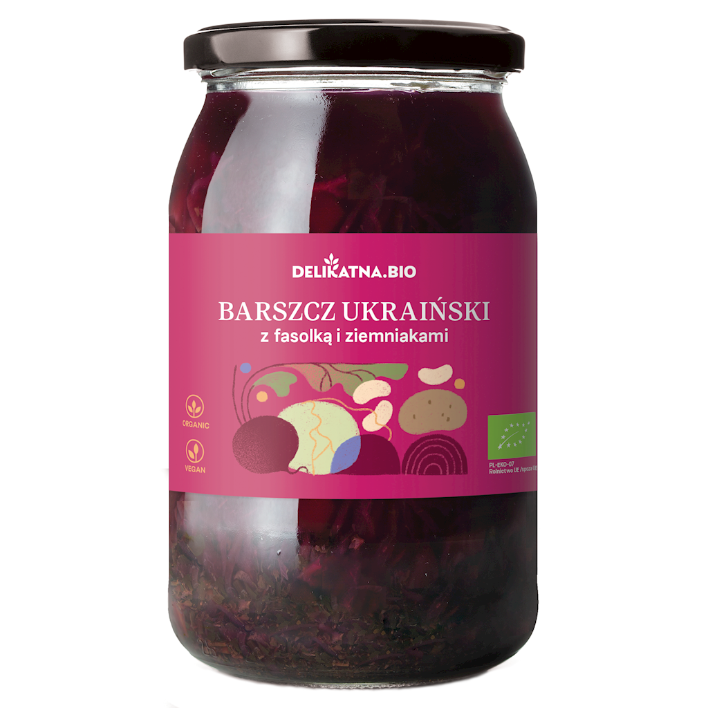 Zupa Barszcz Ukraiński z Fasolką i Ziemniakami BIO 900 ml