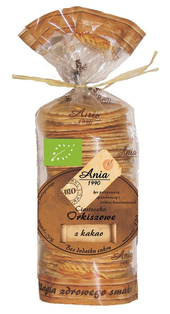 Ciastka Orkiszowe z Kakao Bez Dodatku Cukrów BIO (2 szt x 120 g)