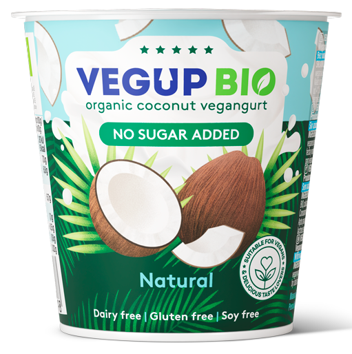 Produkt Kokosowy Naturalny Bez Dodatku Cukrów Bezglutenowy Vegangurt BIO (3 szt x 140 g)