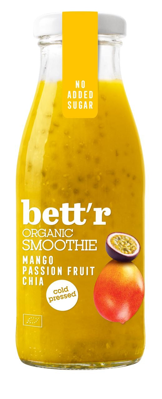 Smoothie Mango - Marakuja - Chia Tłoczone Na Zimno BIO (3 szt x 250 ml)