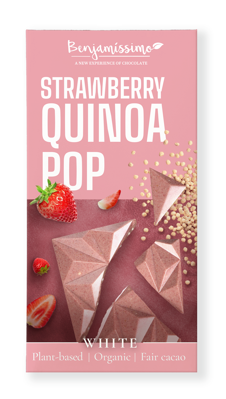 Tabliczka Kakaowa Truskawka - Quinoa Bezglutenowa BIO (2 szt x 60 g)